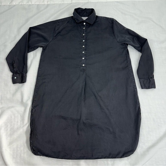 Flats by Jan Niemi Women’s Size Large Black Button Down Tunic Shirt Dress Read - Picture 6 of 10